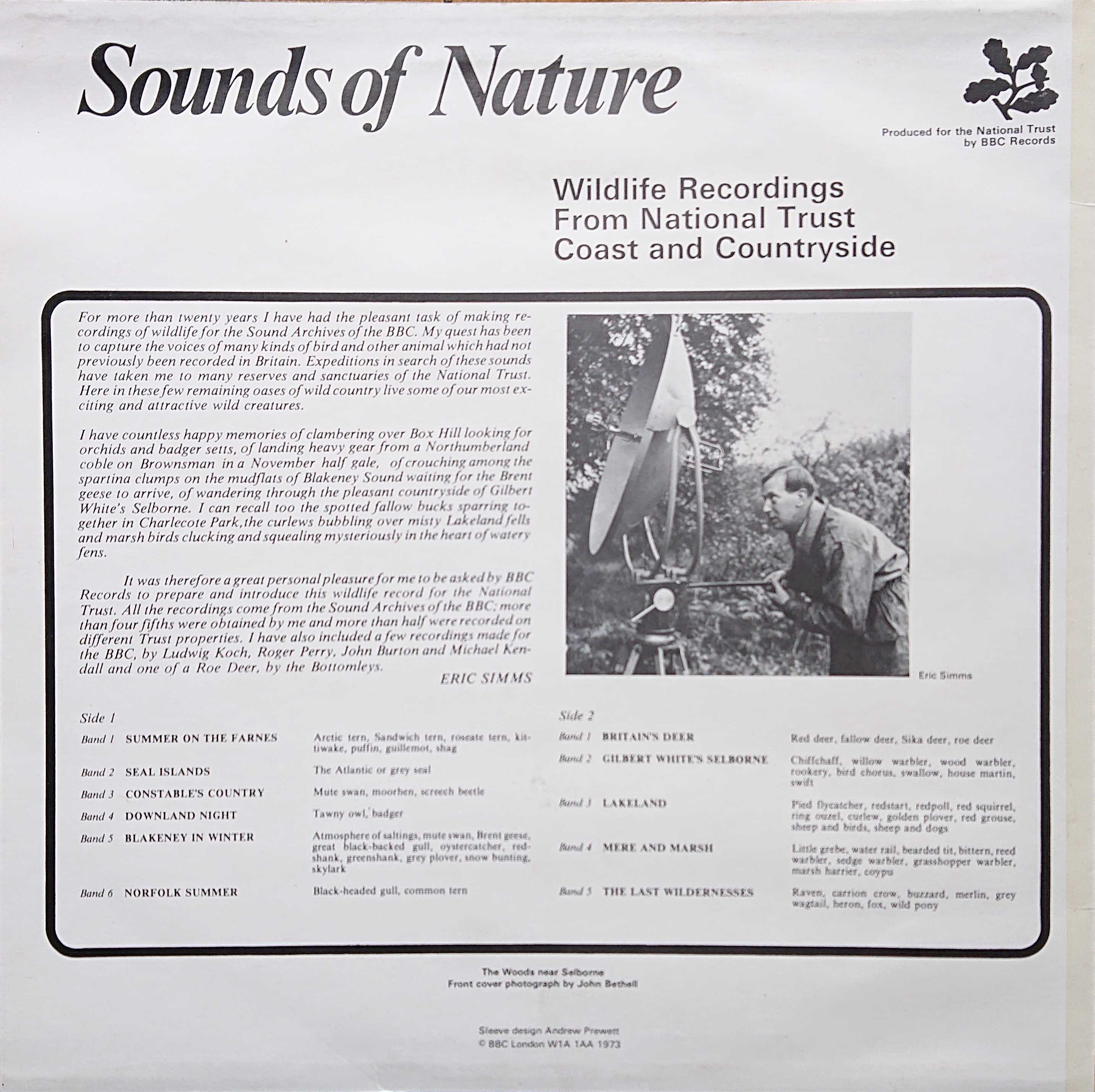 Picture of NT 001 Sounds of nature by artist Eric Simms from the BBC records and Tapes library